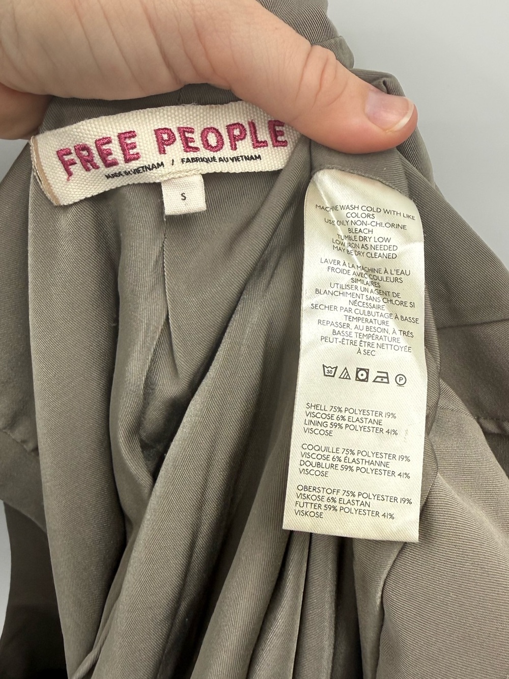 Free People Celia Tie Front Suit Vest | Greyed Olive | Small - Picture 7 of 8